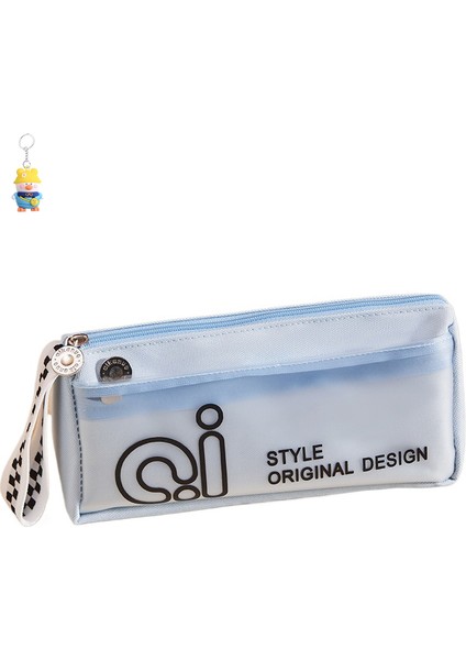 Taşınabilir Kalem Çantası Öğrenci Kalem Çantası Buzlu Çift Katlı Büyük Kapasiteli Kırtasiye Çantası (Yurt Dışından)