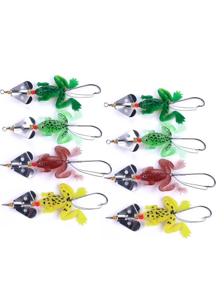 2 Takım 7cm 6g Kurbağa Yumuşak Balık Pul Tek Kanca Biyonik Yem SP011 4 Renkçok Renkli (Yurt Dışından)