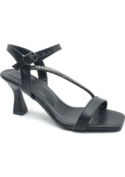 Mehtap Şerit Taş Detaylı Tek Bantlı Kadın Topuklu Abiye Ayakkabı