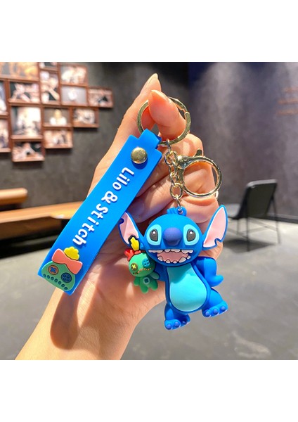 Yeni Çizgi Film Animasyon Stitch Serisi Yumuşak Kauçuk Anahtarlık Bebek Çantası Kolye Anahtarlık Küçük Hediye (Yurt Dışından)