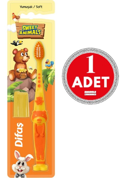 Sweet Animals Yumuşak Çocuk Diş Fırçası Turuncu