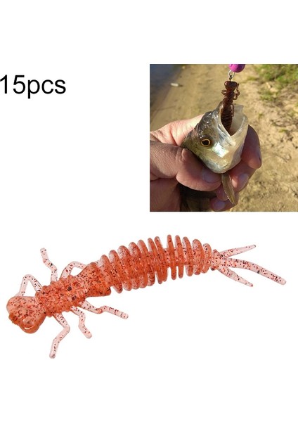 15 Adet 8 Renkli Larva Silikon Yumuşak Yem Yemi, Boyut: 55MM (Yurt Dışından)