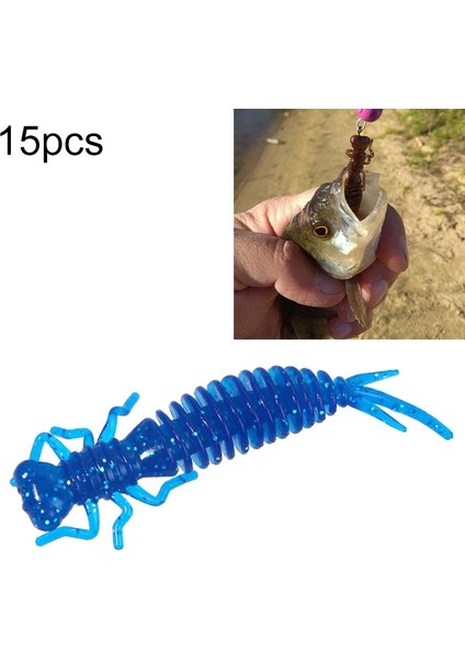 15 Adet 8 Renkli Larva Silikon Yumuşak Yem Yemi, Boyut: 55MM (Yurt Dışından)