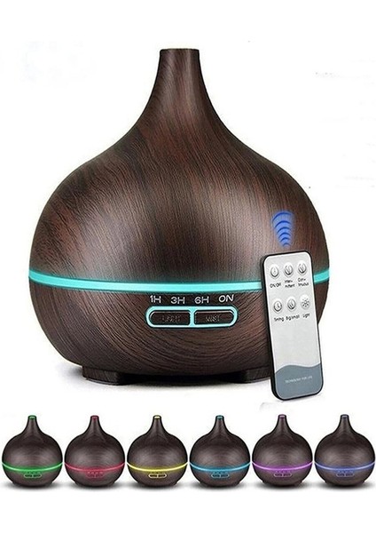 Hava Nemlendirici 7 LED Işıklı Aromatik Oda Kokusu 550 ml Kahve Aroma Difüzörü Buhar Makinası
