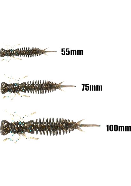 15 Adet 8 Renkli Larva Silikon Yumuşak Yem Yemi, Boyut: 100MM (Kahverengi) (Yurt Dışından) fiyatları
