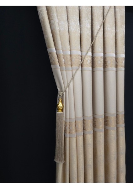 Fon Perde Vizon Renkli Tek Kanat Kalın Polyester 100 x 280 cm Desenli modelleri