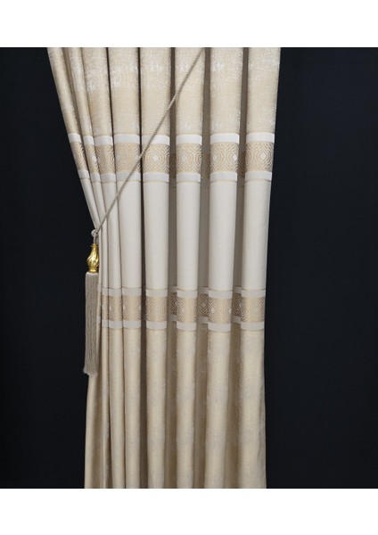 Fon Perde Vizon Renkli Tek Kanat Kalın Polyester 100 x 280 cm Desenli fırsatları