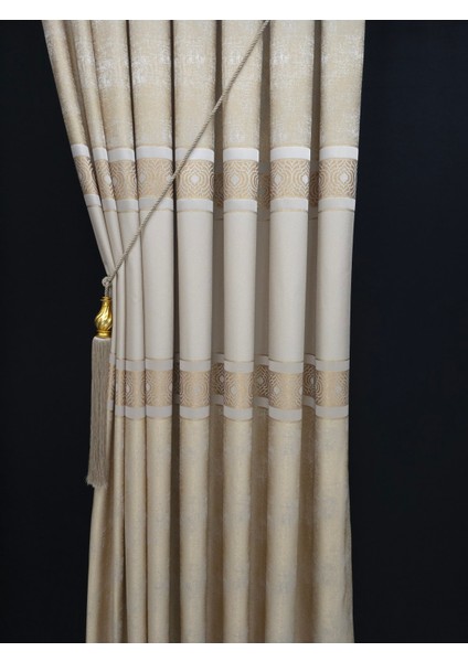 Fon Perde Vizon Renkli Tek Kanat Kalın Polyester 100 x 280 cm Desenli indirimleri