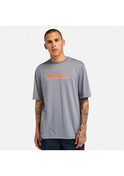 Uv-Protectıon Logo Short Sleeve Tee Erkek Gri Tshirt TB0A5SFX0731