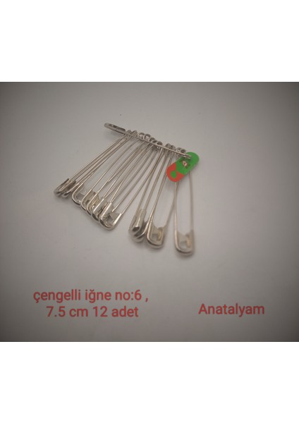 Çengelli Iğne No:6, 7,5 cm 12 Adet Anatalyam