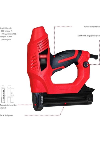 İyisi Yok Elektrikli Zımba & Çivi Çakma Makinası Mobilya Montaj Tahta Ev Inşaat Bahçe Işleri indirimleri