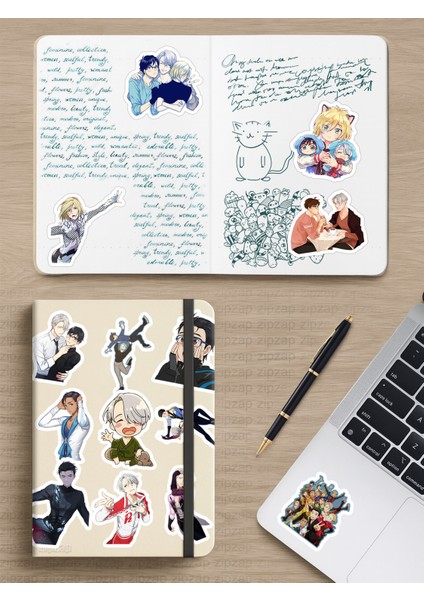 Yuri On Ice Anime Telefon Laptop Bullet Journal Yapışkanlı Folyo Sticker Paketi modelleri