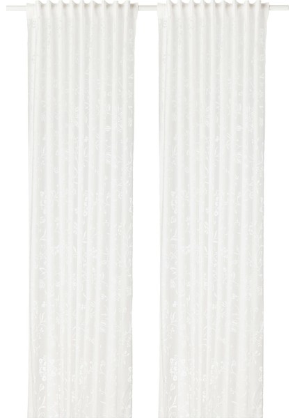 Borghıld Tül Perde 145 x 300 cm Beyaz 2 Kanat Hafif Şeffaf Polyester