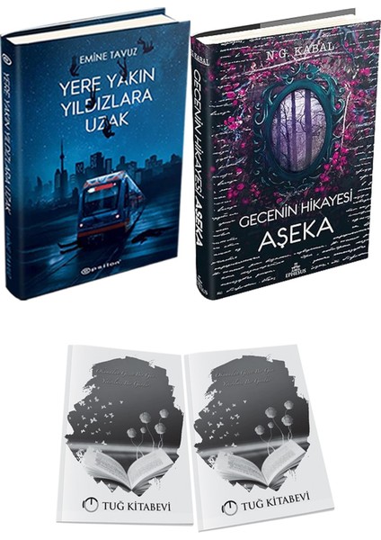 Gecenin Hikayesi Aşeka Ciltli ve Yere Yakın Yıldızlara Uzak Ciltli Emine Tavuz 2li Set + Hediyeli
