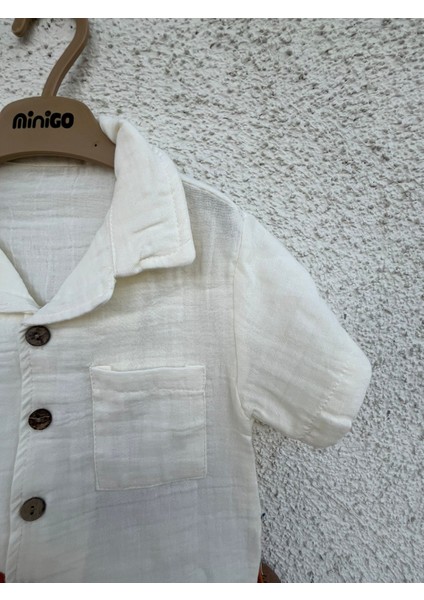 Minigo Şal Yaka %100 Pamuk Müslin Takım & 2'li Takım Erkek Bebek - Erkek Çocuk fiyatları