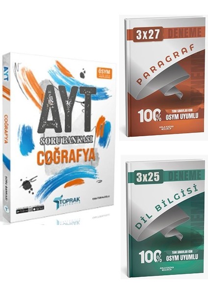Toprak Yayıncılık 2026 Ayt Coğrafya Soru Bankası+Anla Kazan Paragraf+Dilbilgisi