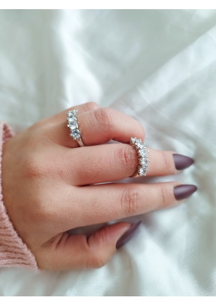 Ladybirdbujiteri Orta Zirkon Taşlı Çelik Beştaş Yüzük