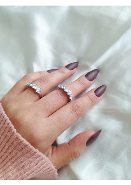 Ladybirdbujiteri Orta Zirkon Taşlı Çelik Beştaş Yüzük