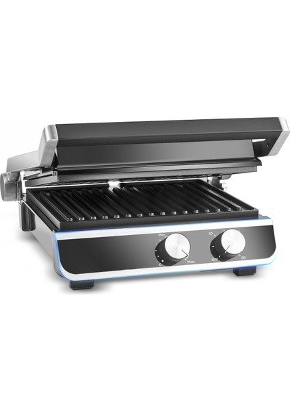Nova Grill Inox Gövdeli Zaman Ayarlı Izgara ve Tost Makinesi 2000W 6 Dilim Kapasiteli