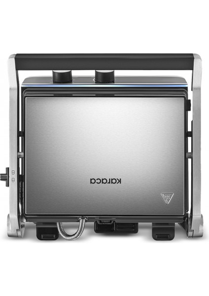Nova Grill Inox Gövdeli Zaman Ayarlı Izgara ve Tost Makinesi 2000W 6 Dilim Kapasiteli