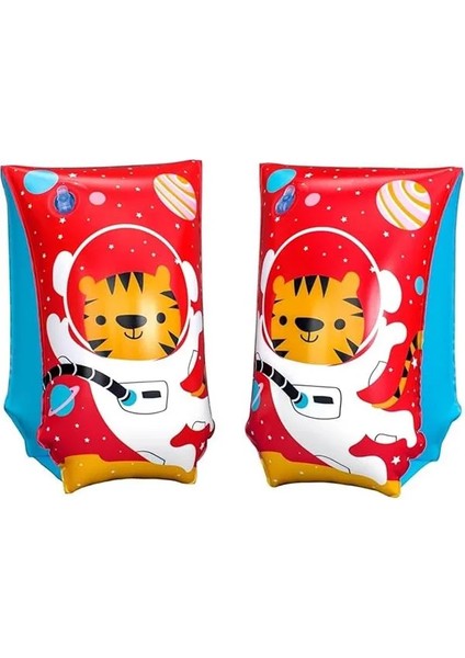 Yüzme Kolluğu 5-12 Yaş, Astro Tiger Sevimli Hayvan Figürlü Havuz Deniz Simidi 30X15 cm