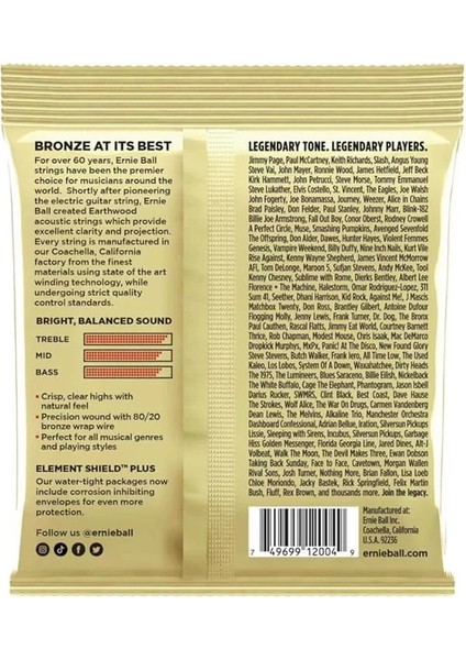 Earthwood Light 80/20 Bronze Akustik Gitar Telleri - 11-52 Gauge fiyatları