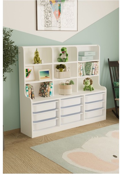 Sinous 9 Sepetli Çok Amaçlı Oyuncak Dolabı Beyaz fiyatları