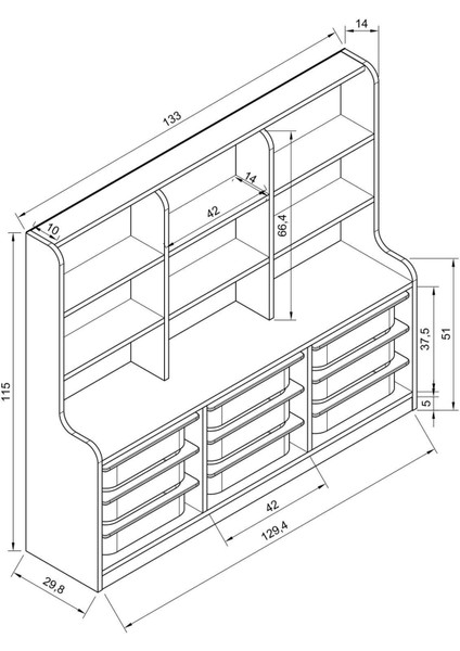 Sinous 9 Sepetli Çok Amaçlı Oyuncak Dolabı Beyaz modelleri