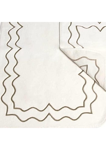 2'li Nakışlı (60 x 100CM) Banyo Paspas Seti Vizon fiyatları