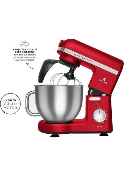 Mastermaid Chef Pro Çift Kollu Stand Mikser Kırmızı 1750 W fiyatları