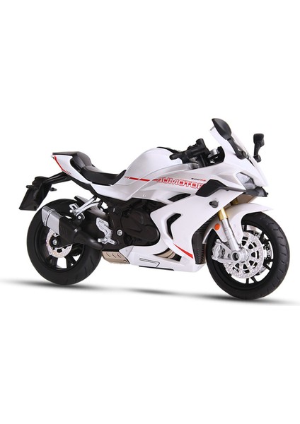 1:12 Qj Race 600RS Alaşımlı Motosiklet Modeli Işıklar Direksiyon Şok Emme Erkek Motosiklet Oyuncakları (Yurt Dışından)
