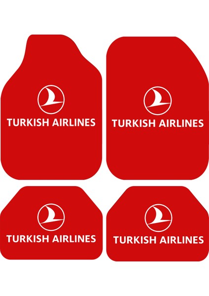 Turkish Airlines Dijital Baskılı Dekoratif Yıkanabilir Oto Paspas Takımı