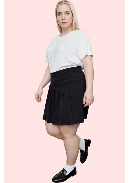 Kadın Yüksek Bel Dar Paça Kısa Şort Etek Polyester Karışımlı Yazlık Yaz Aylarının Vazgeçilmezi