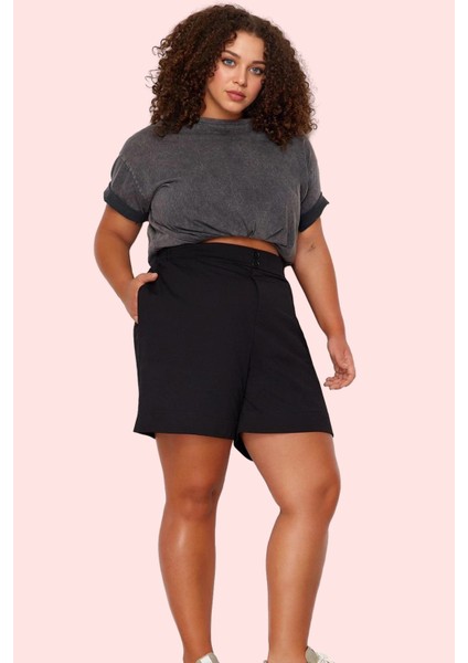 Kadın Yüksek Bel Kısa Boy Pamuk Geniş Paça Şort Yazlık Günlük Kombinler Yaz Aylarının Vazgeçilmezi