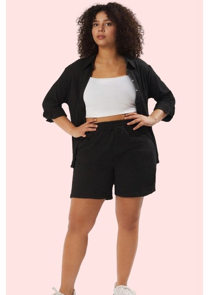 Kadın Büyük Beden Şort Polyester Rahat Günlük Kombin Hafta Sonu Yaz Aylarının Vazgeçilmezi fiyatları