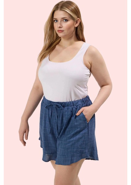 Kadın Dokuma Geniş Paça Şort Keten Görünümlü Rahat Yaz Günlük Kullanım Stilin Buluştuğu Yer