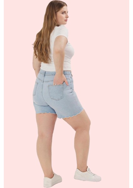 Kadın Kısa Boy Denim Şort Yüksek Bel Skinny Fit Günlük Stil Hafta Sonu Yaz Aylarının Vazgeçilmezi