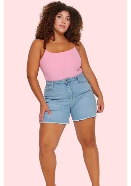 Kadın Denim Şort Yüksek Bel Straight Kalıp Günlük Casual Hafta Sonu Yaz Aylarının Vazgeçilmezi fiyatları