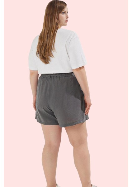 Yazlık Kadın Şort Renk Büyük Beden Yüksek Bel Geniş Paça Dokuma Kumaş Yaz Aylarının Vazgeçilmezi modelleri