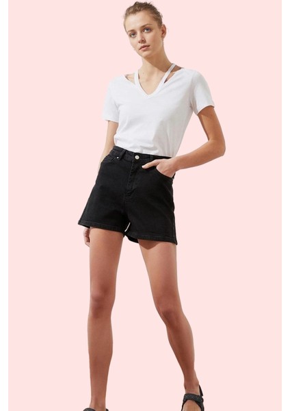 Kadın Cool & Comfort Denim Şort City Kalıp Yüksek Bel Yaz Günlük Hafta Sonu Modern Tasarım modelleri