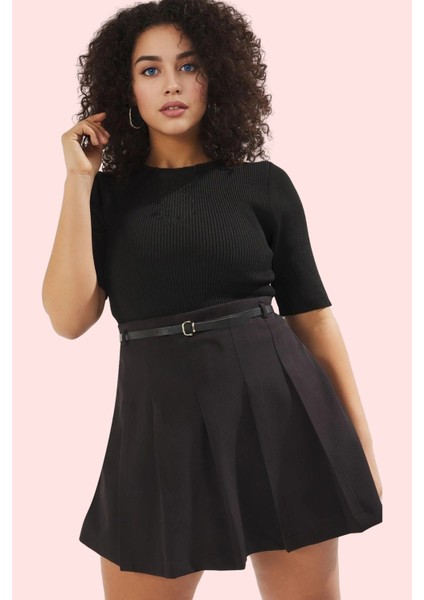 Kadın Büyük Beden Şort Etek Yüksek Bel Kısa Boy Rahat Kesim Iş ve Günlük Dayanıklı Malzeme