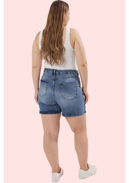 Kadın Büyük Beden Denim Şort Etek; Yüksek Bel Kısa Boy Günlük Stil Yaz Aylarının Vazgeçilmezi indirimleri