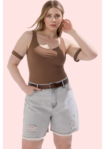 Kadın Büyük Beden Pamuk Denim Şort Yüksek Bel Günlük Stil Hafta Sonu Yaz Aylarının Vazgeçilmezi fırsatları