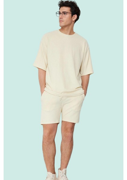 Erkek Geniş Paça Şort Normal Bel Kısa Boy Ottoman Dokuma Rahat Günlük Stil Kaliteli Malzeme fiyatları