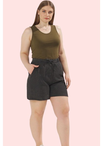 Kadın Yüksek Bel Straight Şort Örme Kumaş Günlük Rahatlık Hafta Sonu Yaz Aylarının Vazgeçilmezi fırsatları