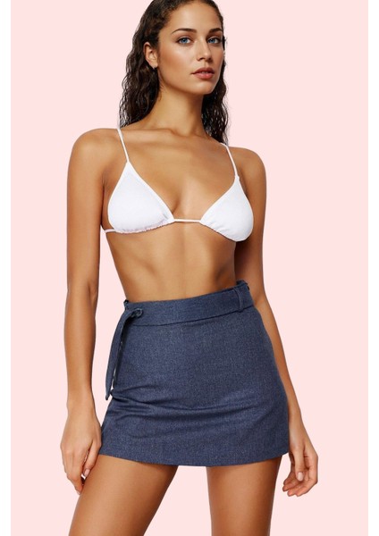 Kadın Plaj Şort Etek Renk Keten Karışımlı Rahat Yazlık Kemerli Günlük Kullanım Özel Günler fiyatları