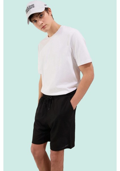 Erkek Spor Şort Casual Tasarım London Etiketli Pike Dokuma Kısa Boy Yaz Aylarının Vazgeçilmezi