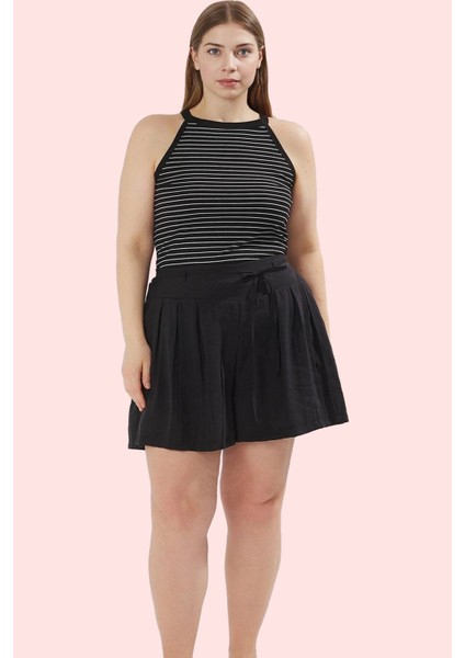 Yazlık Kadın Şort Renk Büyük Beden Yüksek Bel Geniş Paça Dokuma Kumaş Yaz Aylarının Vazgeçilmezi fiyatları