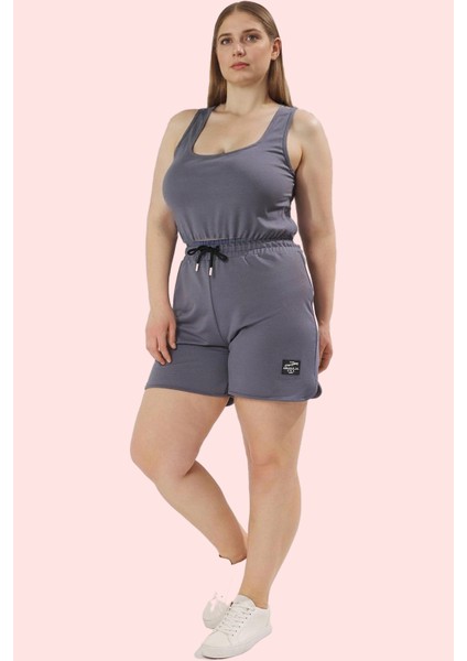 Büyük Beden Kadın Şort Renk Örme Kumaş Yüksek Bel Rahat Günlük Hafta Sonu Kaliteli Malzeme fırsatları