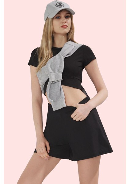 Kadın Normal Bel Boru Paça Spor Şort Etek Görünümlü Kısa Boy Örme Kumaş Aktiviteler Için Hafta Sonu fiyatları